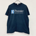 GILDAN　ギルダン　Premier　プレミアオーソペディクス　半袖プリントTシャツ　企業ロゴ　紺　ネイビー　Lサイズ　古着