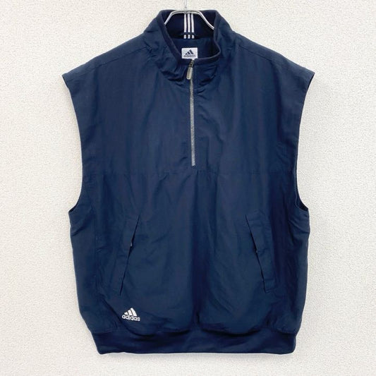 00s　adidas　アディダス　プルオーバーベスト　ヴィンテージ　ハーフジップ　紺　ネイビー　Lサイズ