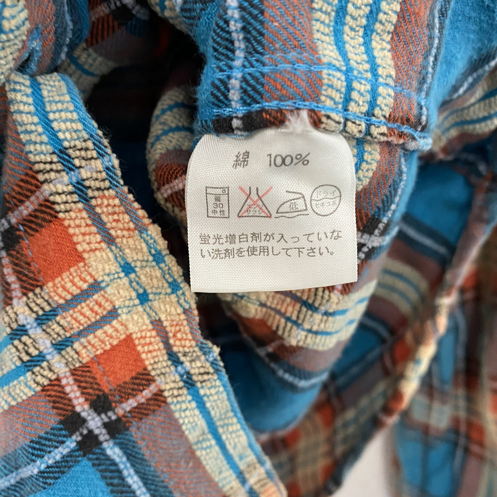 GAIJIN MADE　ガイジンメイド　BLUE GEM　長袖シャツ　チェック柄　マルチカラー　青　ブルー　古着