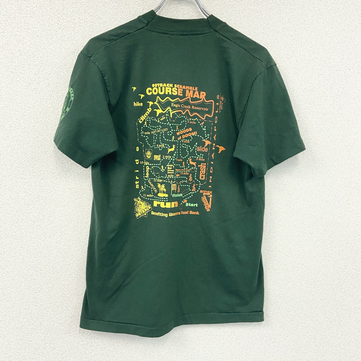 FRUIT OF THE LOOM　フルーツオブザルーム　半袖プリントTシャツ　シングルステッチ　深緑　Lサイズ カットソー メンズ コットン 古着