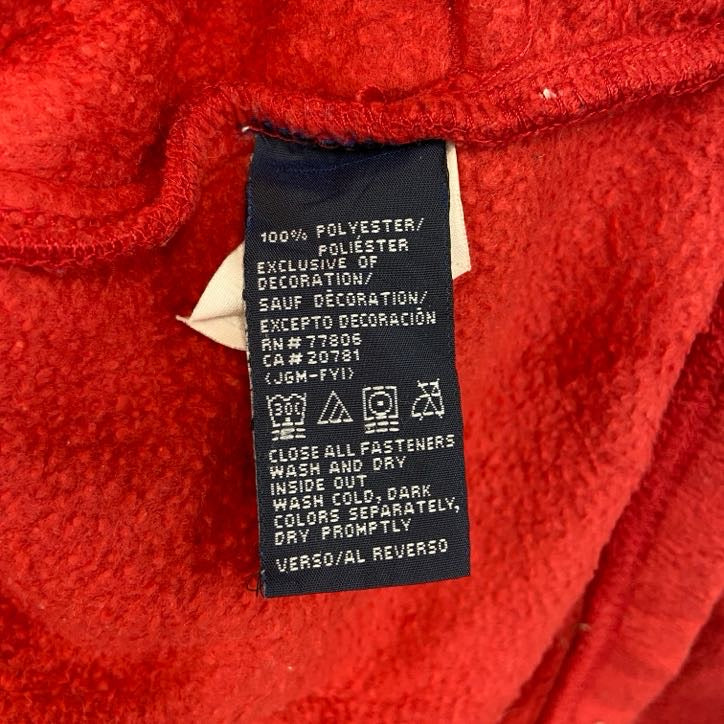 TOMMY HILFIGER　トミーヒルフィガー　ハーフジップフリースプルオーバー　赤　レッド　Lサイズ　古着