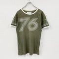 whiz limited　ウィズリミテッド　半袖プリントTシャツ　リンガーT　カーキ　Ｍサイズ 　古着