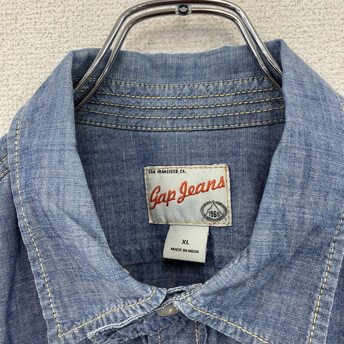 GAP Jeans　ギャップ　長袖デニムシャツ　インディゴ　XLサイズ メンズ コットン 古着