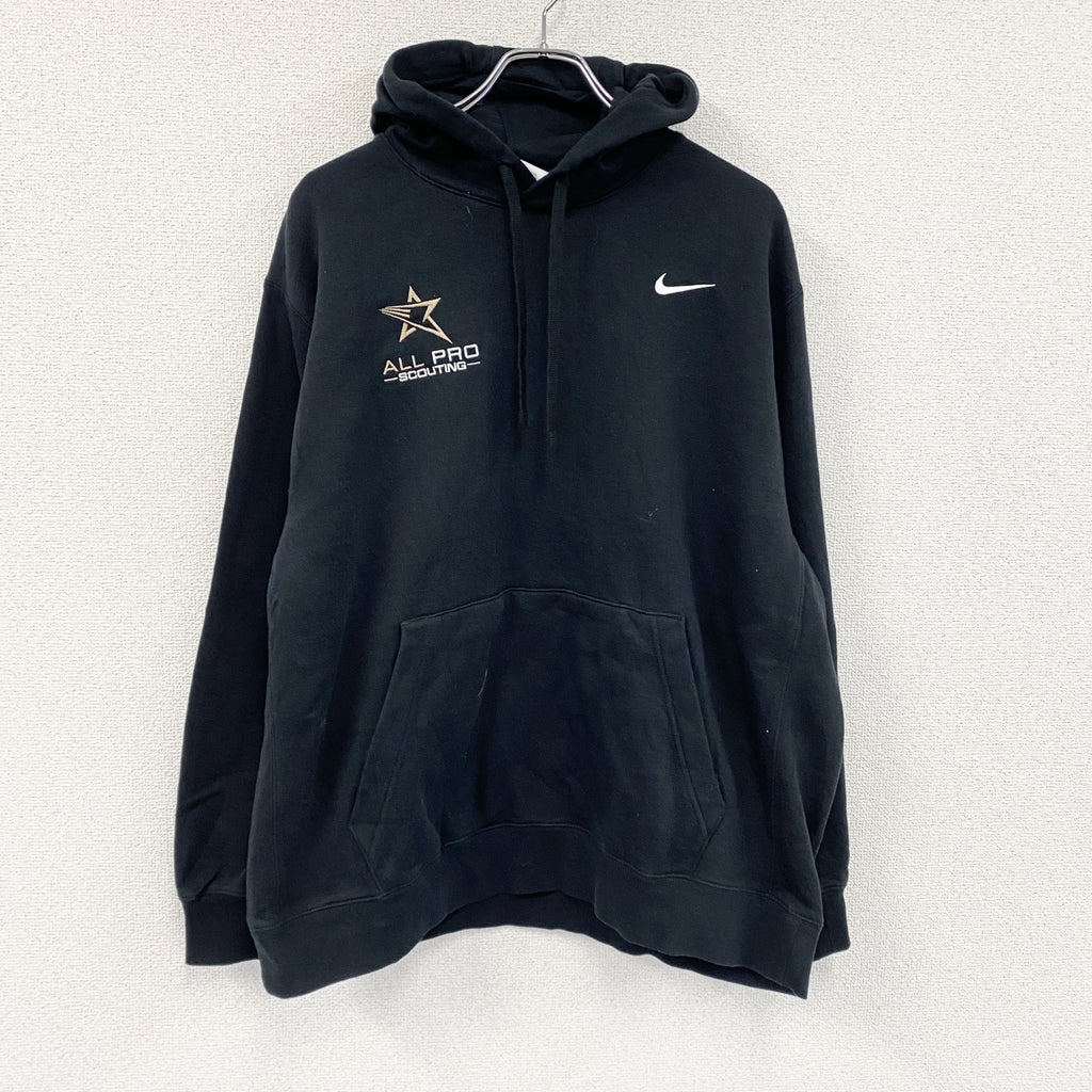 NIKE　ナイキ　スウェットパーカー/フーディー　スウッシュ　黒　ブラック　2XLサイズ　古着