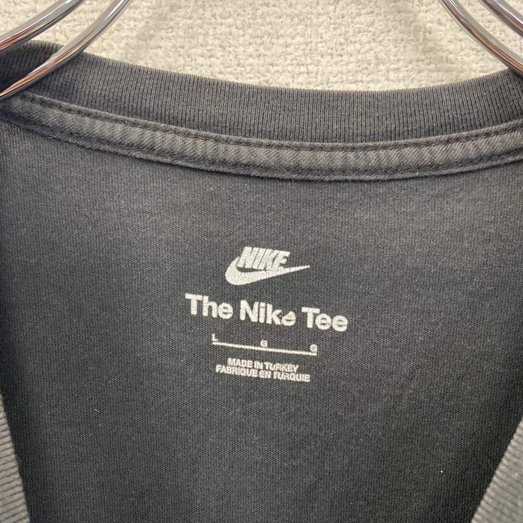 NIKE　ナイキ　半袖プリントTシャツ　スウッシュ　デカロゴ　黒　ブラック　Lサイズ　古着