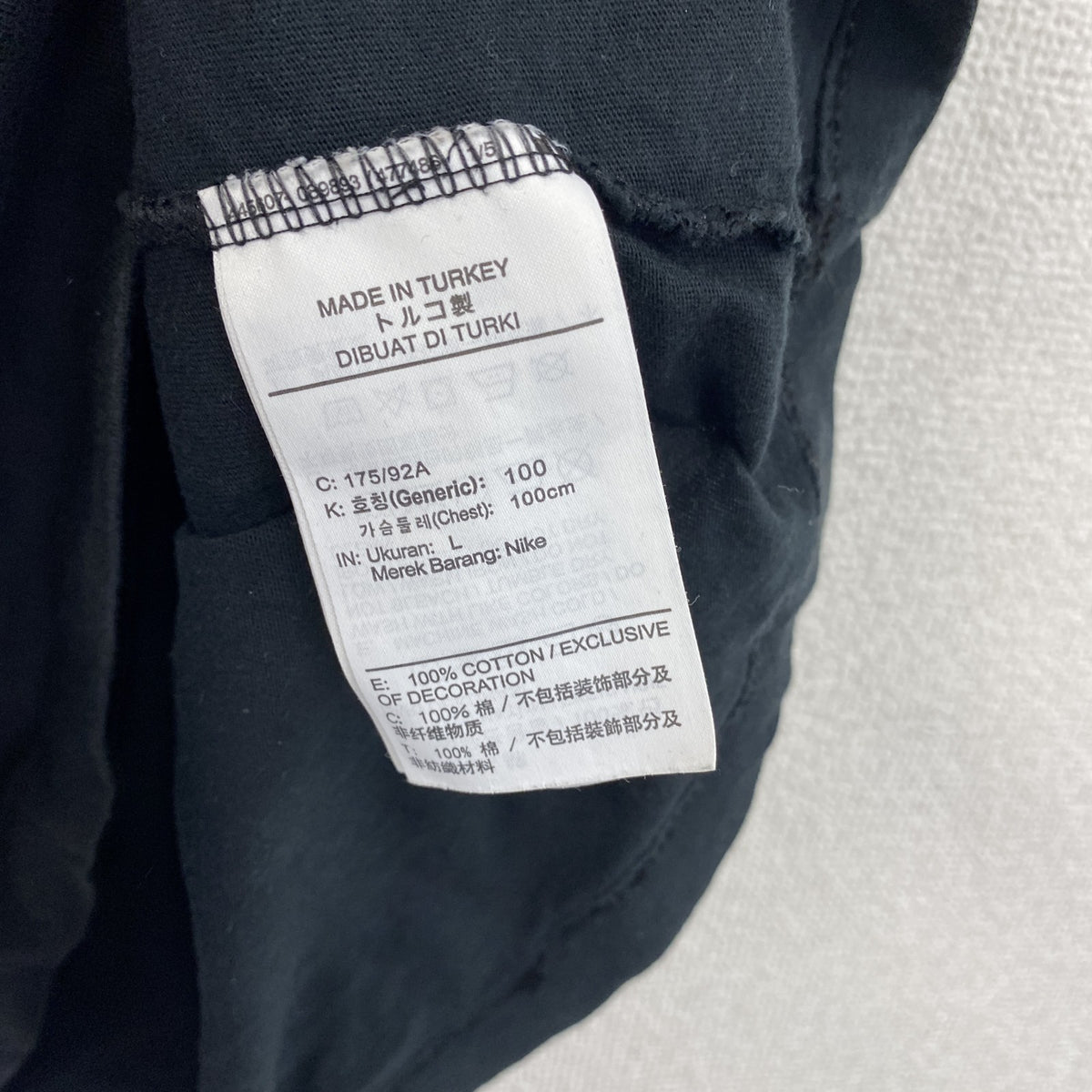 NIKE　ナイキ　半袖プリントTシャツ　スウッシュ　デカロゴ　黒　ブラック　Lサイズ　古着