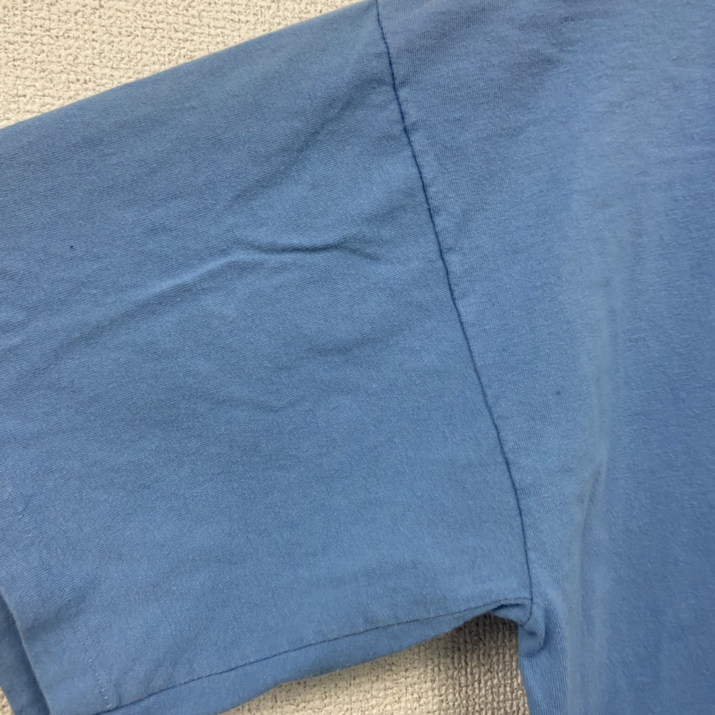 PRAIRIE MOUNTAIN　半袖プリントTシャツ　シングルステッチ　水色　ライトブルー　XLサイズ カットソー メンズ コットン 古着