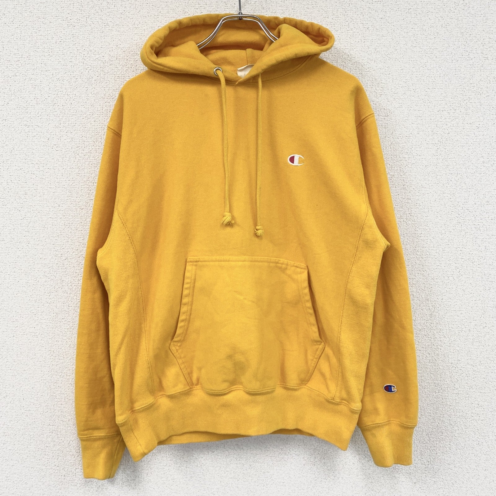 Champion　チャンピオン　リバースウィーブ　スウェットパーカー/フーディー　黄色　イエロー　Mサイズ　古着