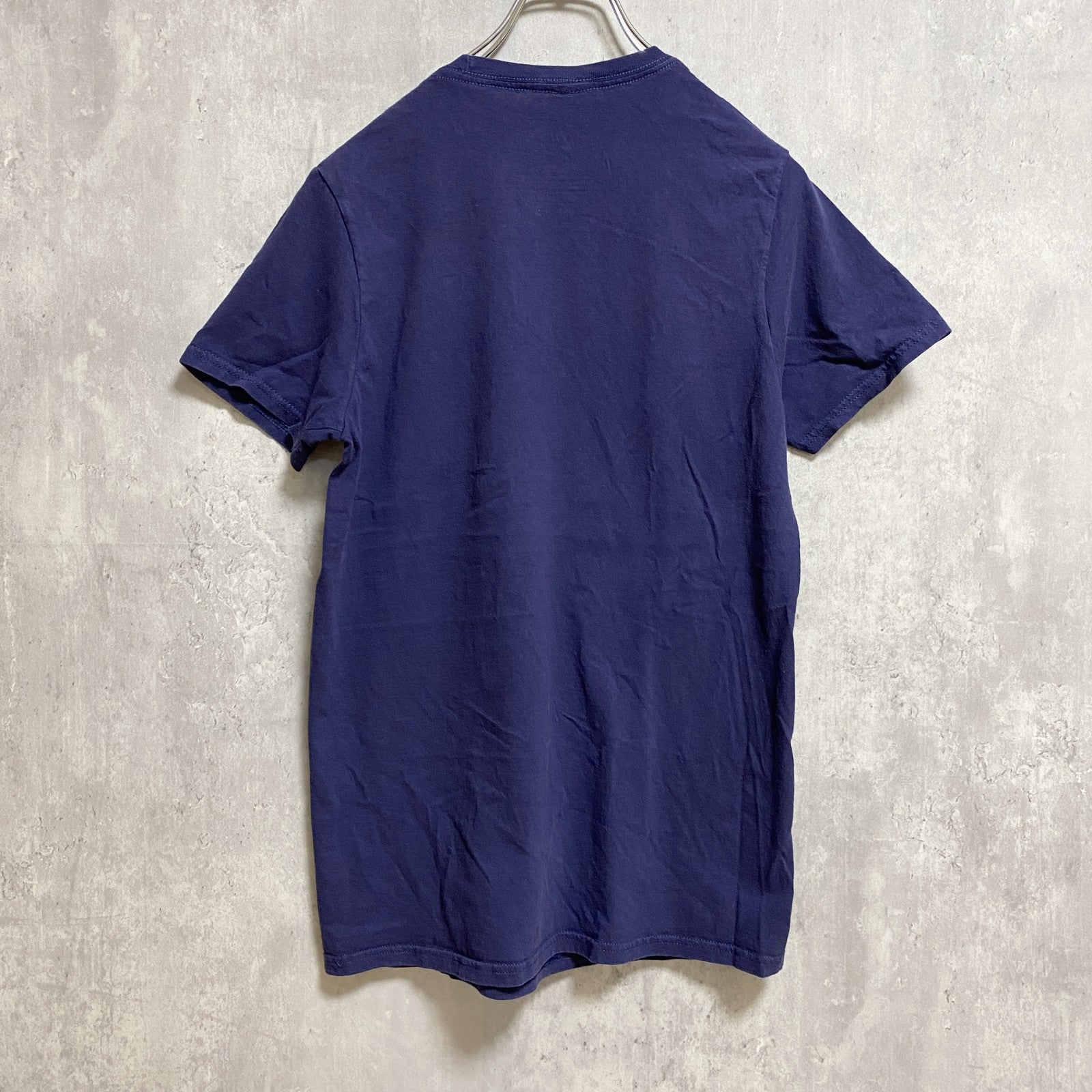 Disney ディズニー　Mickey ミッキー　半袖プリントＴシャツ　ネイビー　紺　キャラクター　クルーネック　古着