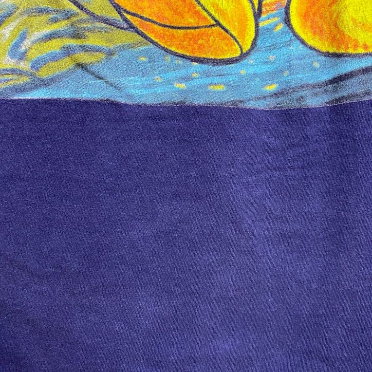 Disney ディズニー　Mickey ミッキー　半袖プリントＴシャツ　ネイビー　紺　キャラクター　クルーネック　古着