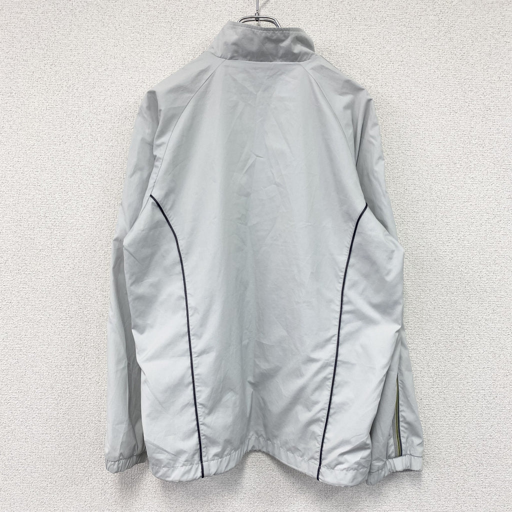 NIKE　ナイキ　トラックジャケット/ジャージ　スウッシュ　グレー　Mサイズ スポーツジャケット メンズ ポリエステル 古着
