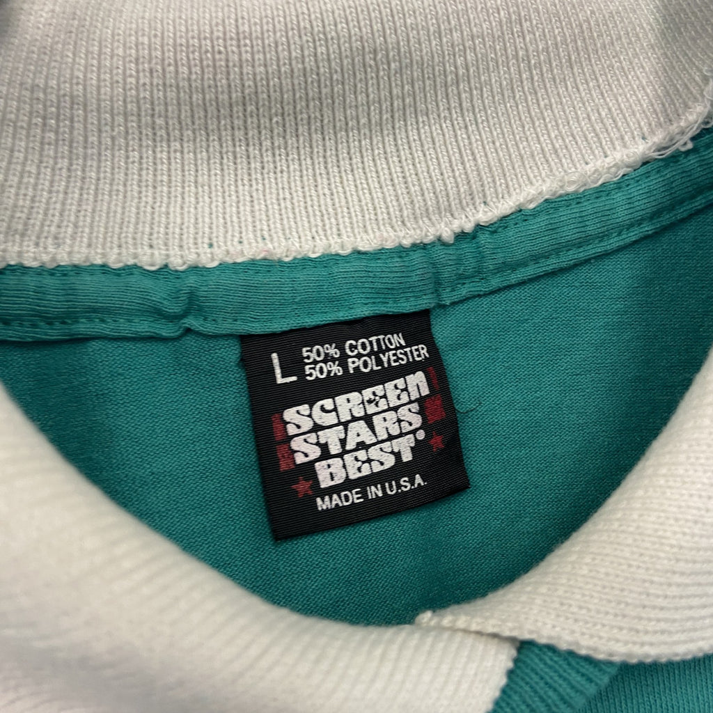 SCREEN STARS　半袖プリントTシャツ　シングルステッチ　エメラルドグリーン　Lサイズ カットソー メンズ コットン 古着