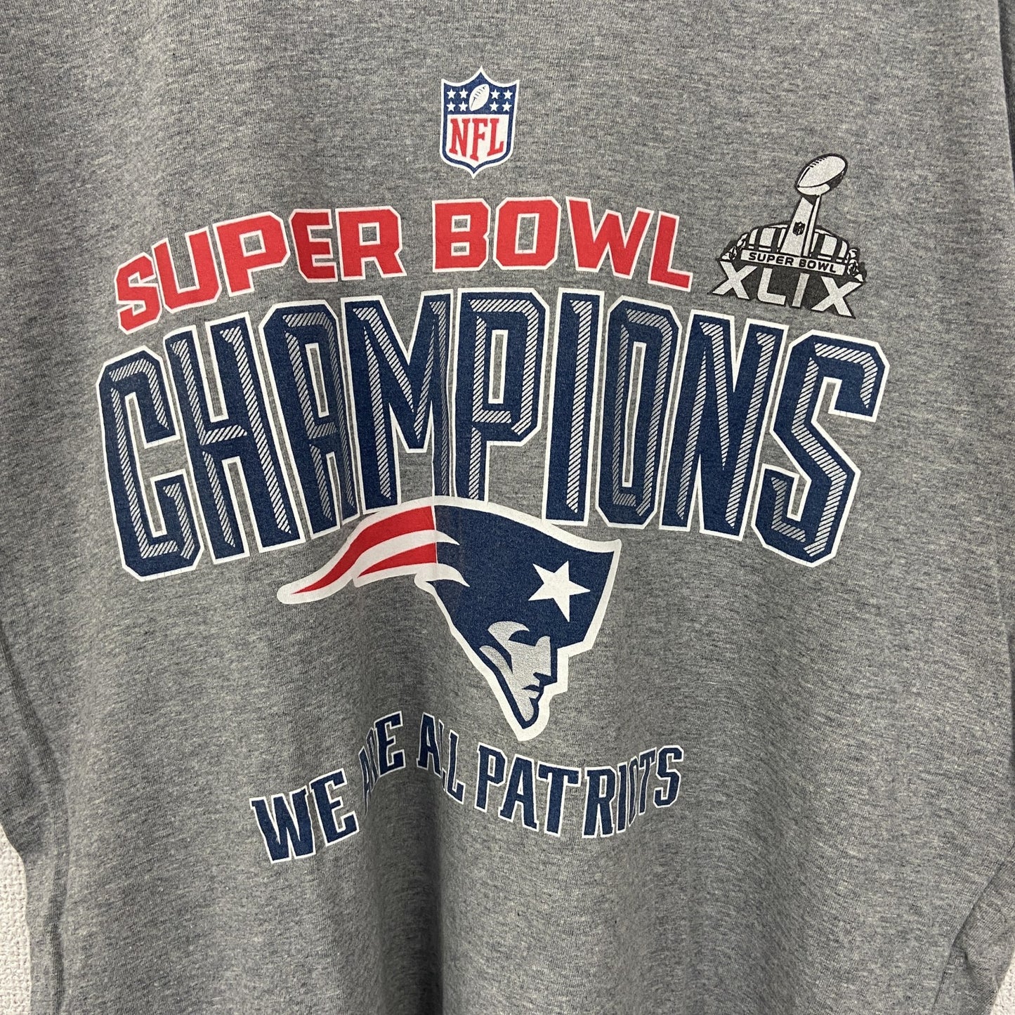 古着 used　NIKE ナイキ　半袖センタープリントTシャツ　SUPER BOWL　ペイトリオッツ　アメフト　グレー　Lサイズ
