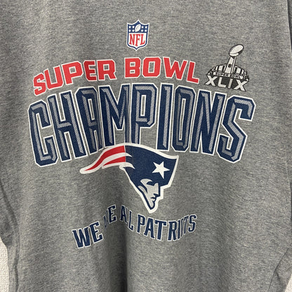 古着 used　NIKE ナイキ　半袖センタープリントTシャツ　SUPER BOWL　ペイトリオッツ　アメフト　グレー　Lサイズ