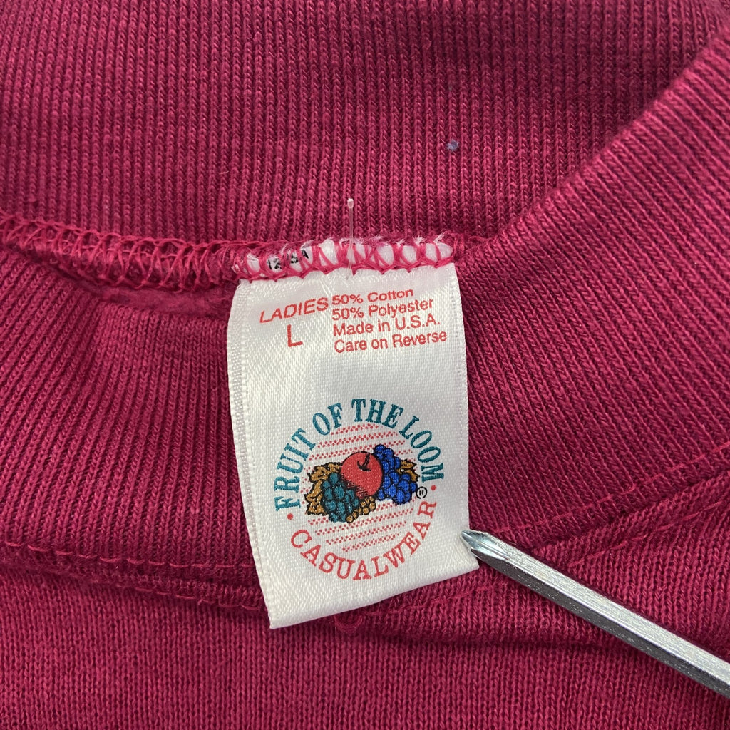 80s～　FRUIT OF THE LOOM　フルーツオブザルーム　スウェット/トレーナー　ピンク　Lサイズ　　ヴィンテージ　古着