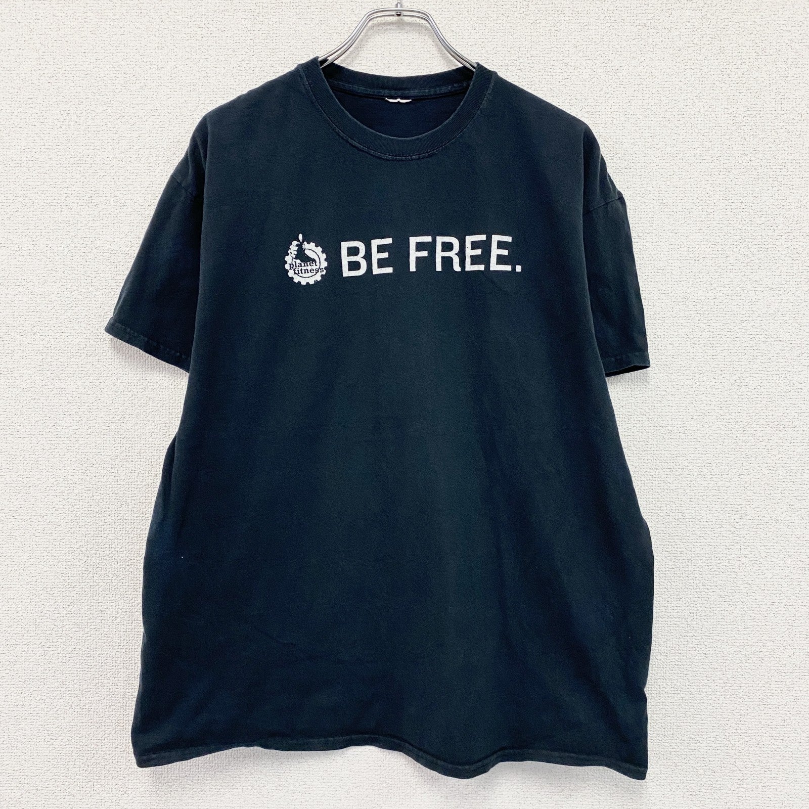 Planet Fitness　プラネットフィットネス　半袖プリントTシャツ　企業T　黒　ブラック　　古着