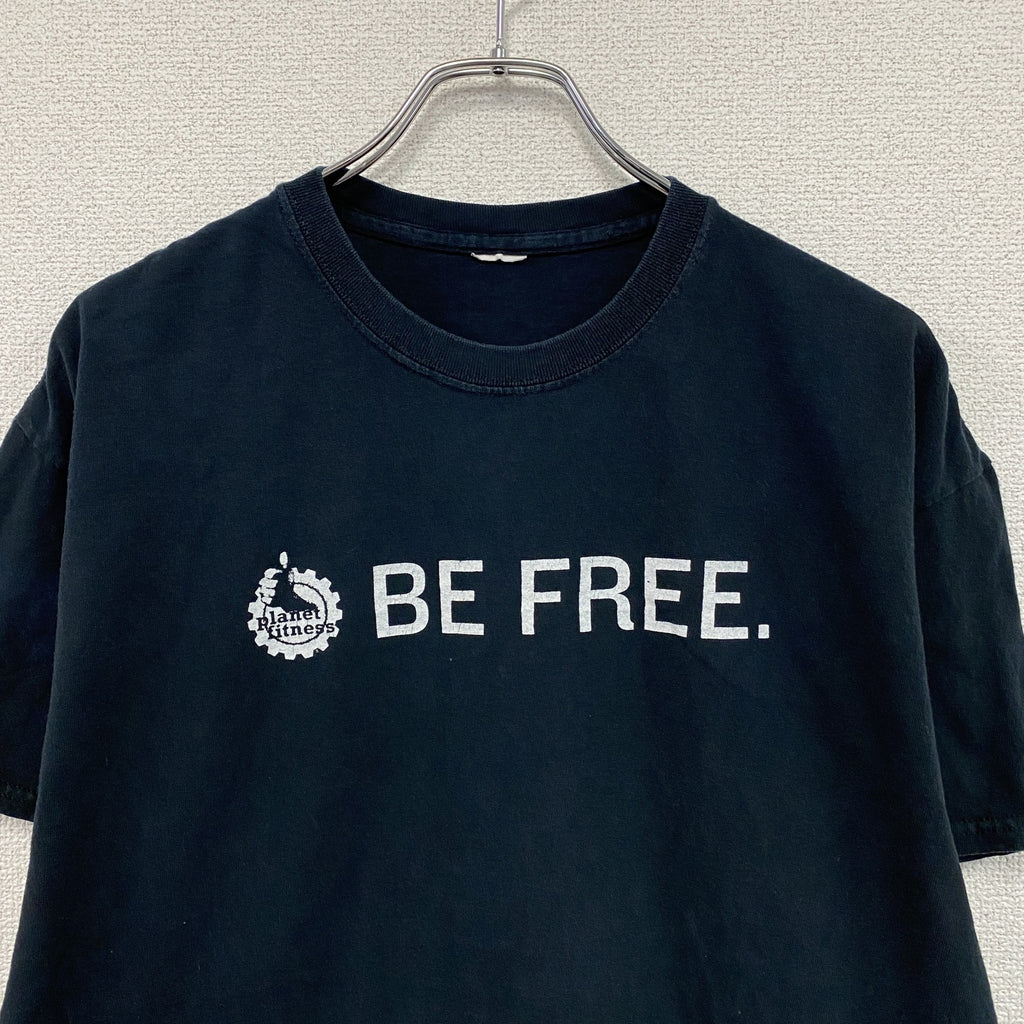 Planet Fitness　プラネットフィットネス　半袖プリントTシャツ　企業T　黒　ブラック　　古着