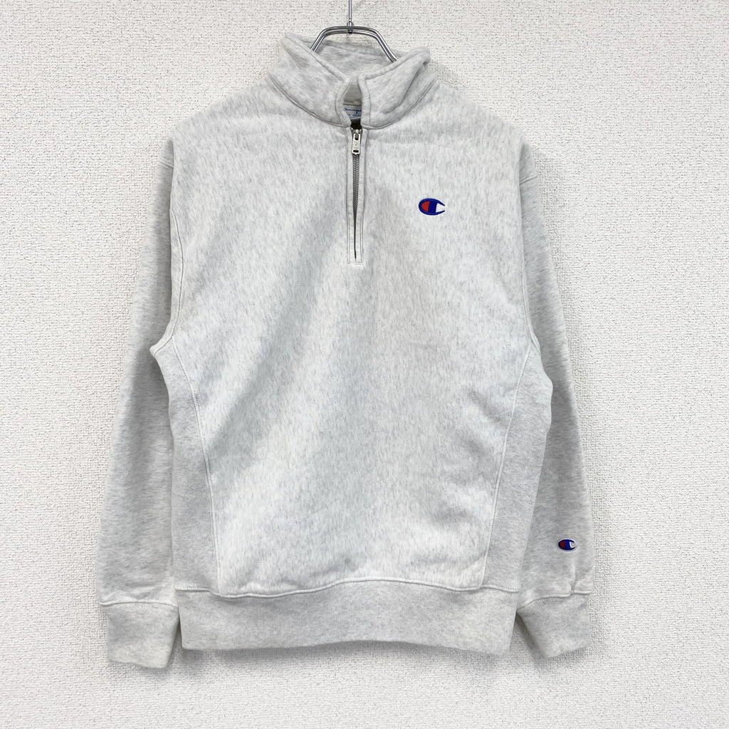 Champion　チャンピオン　リバースウィーブ　ハーフジップスウェット/トレーナー　灰色　グレー　Mサイズ　古着