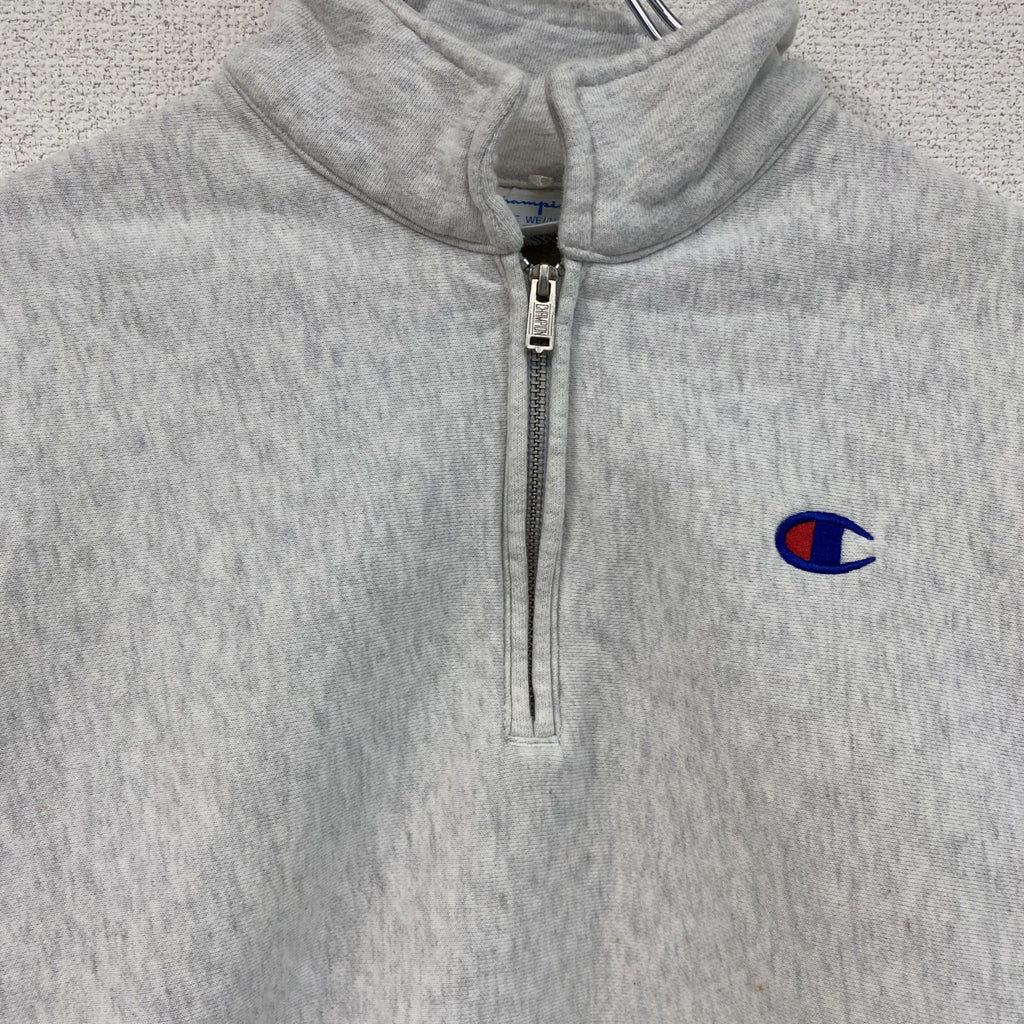 Champion　チャンピオン　リバースウィーブ　ハーフジップスウェット/トレーナー　灰色　グレー　Mサイズ　古着