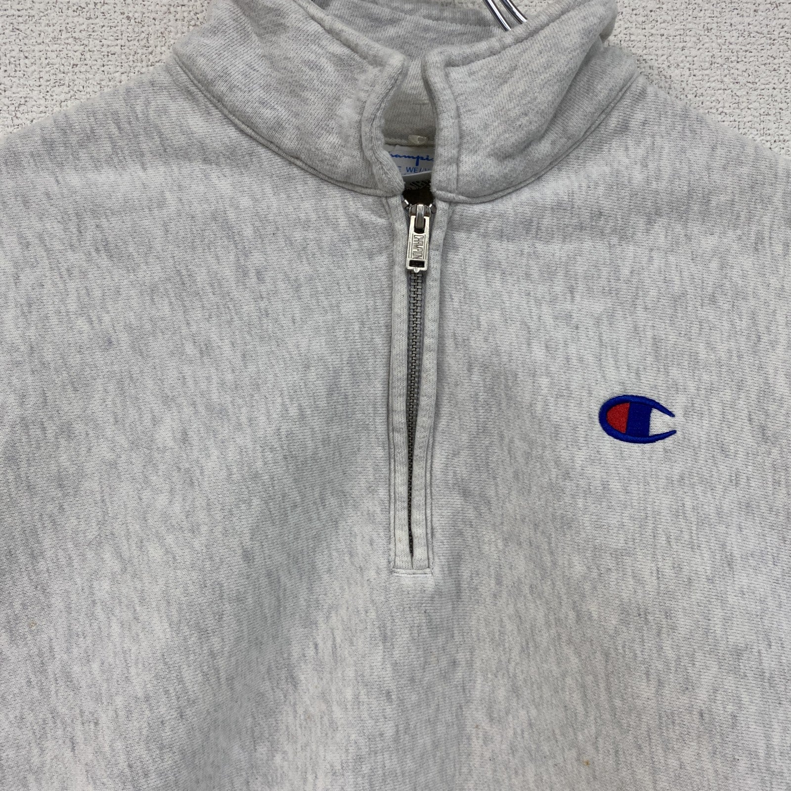 Champion　チャンピオン　リバースウィーブ　ハーフジップスウェット/トレーナー　灰色　グレー　Mサイズ　古着