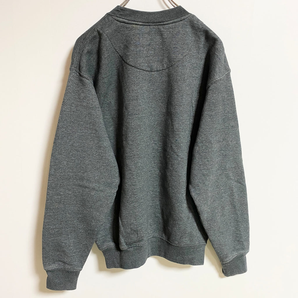 PACIFIC&CO　長袖プリントスウェット　トレーナー　クルーネック　ワイルドウッド　グレー　灰色　秋冬服　Mサイズ　古着