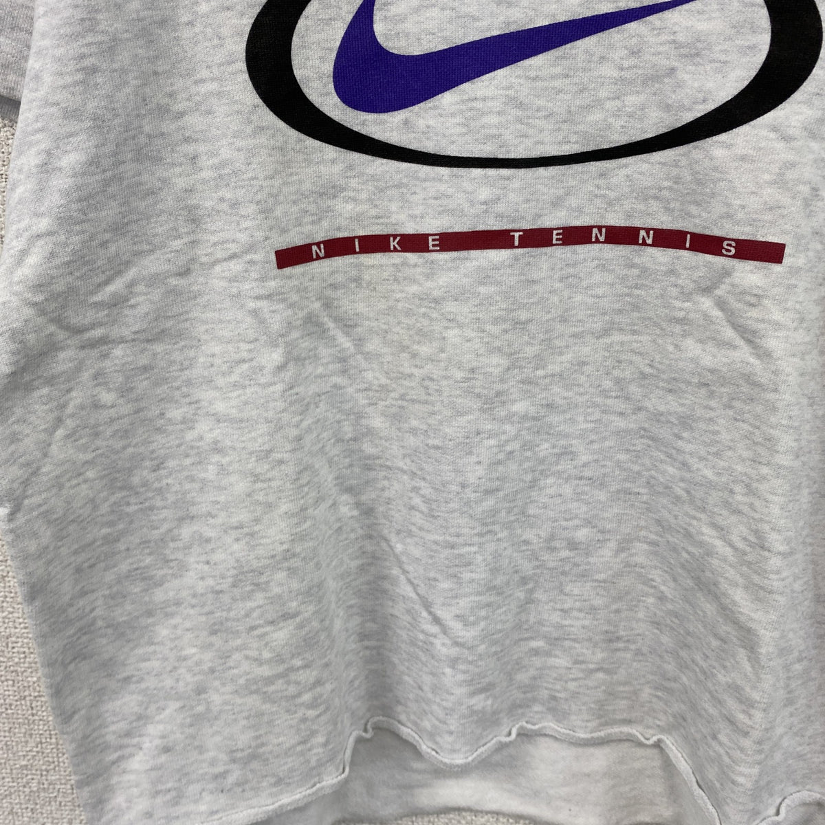 90s　NIKE　ナイキ　スウェット半袖プリントTシャツ　ヴィンテージ　霜降りグレー　Mサイズ 　古着