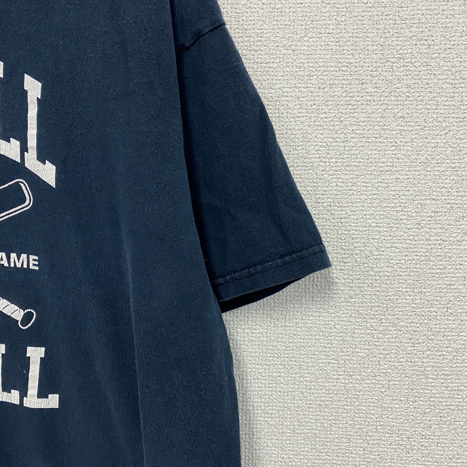 GILDAN　ギルダン　キャンベル大学　半袖プリントTシャツ　カレッジT　野球　紺　ネイビー　XLサイズ　　古着