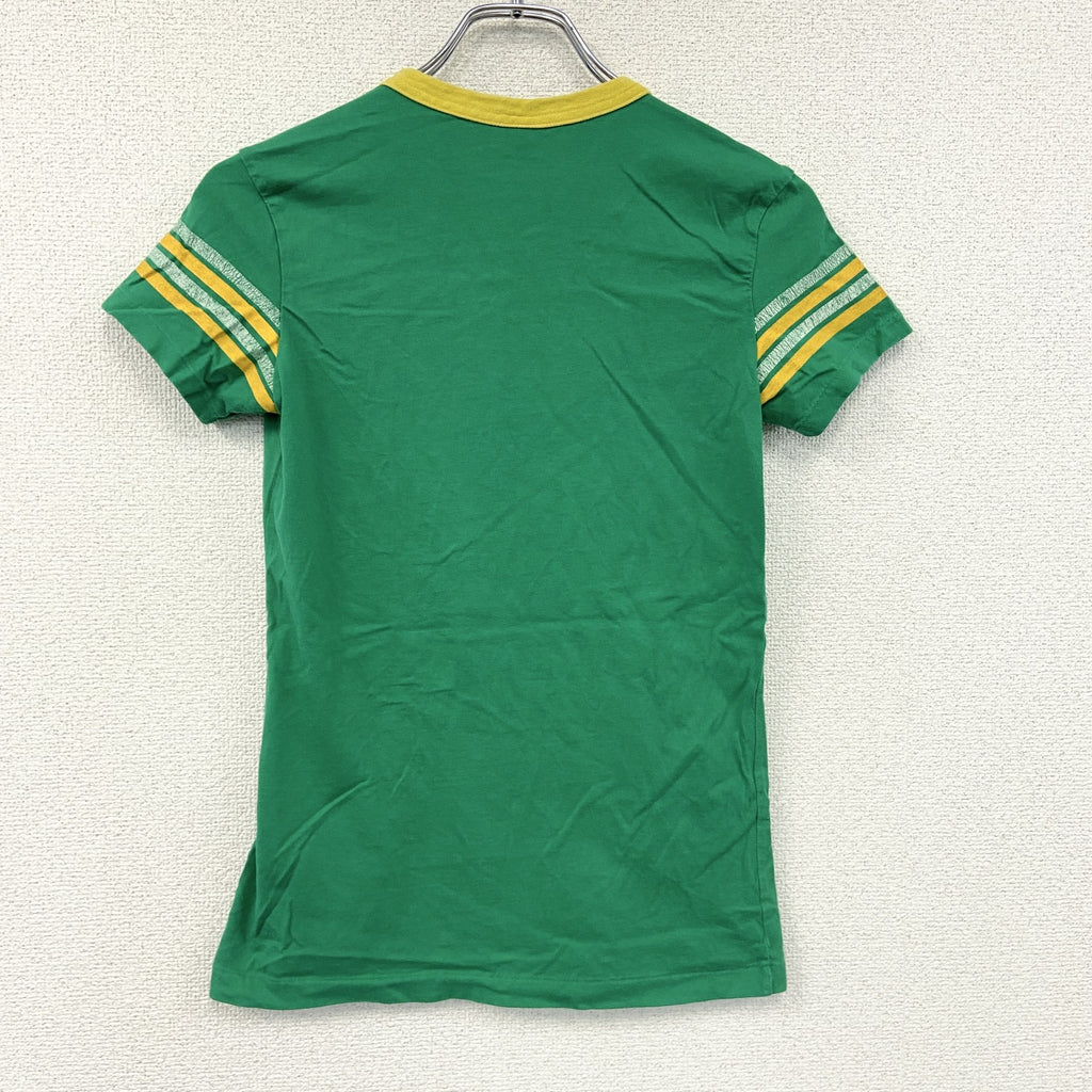 Abercrombie&Fitch　アバクロンビー&フィッッチ　半袖プリントTシャツ　シングルステッチ　緑　グリーン　Mサイズ　古着
