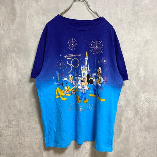 古着 used　Disney ディズニー　Mickey ミッキー　50th　50周年記念　半袖プリントＴシャツ　キャラクター