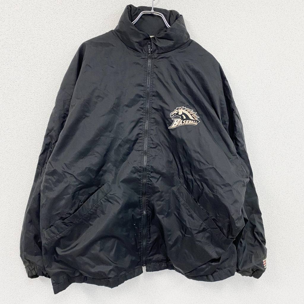 ～90s　BOATHOUSE　ボートハウス　フルジップナイロンジャケット　ヴィンテージ　黒　ブラック　XLサイズ　古着