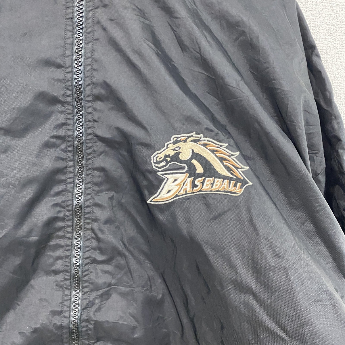 ～90s　BOATHOUSE　ボートハウス　フルジップナイロンジャケット　ヴィンテージ　黒　ブラック　XLサイズ　古着