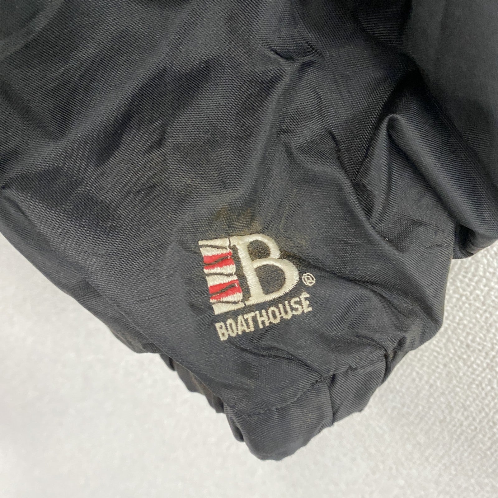 ～90s　BOATHOUSE　ボートハウス　フルジップナイロンジャケット　ヴィンテージ　黒　ブラック　XLサイズ　古着
