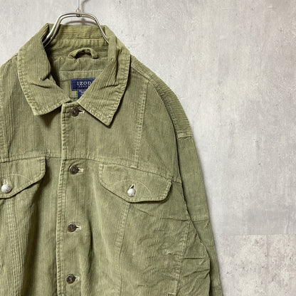 古着 used　IZOD JEANS アイゾッド　長袖コーデュロイジャケット　アウター　カーキ　アースカラー　秋冬服　Lサイズ