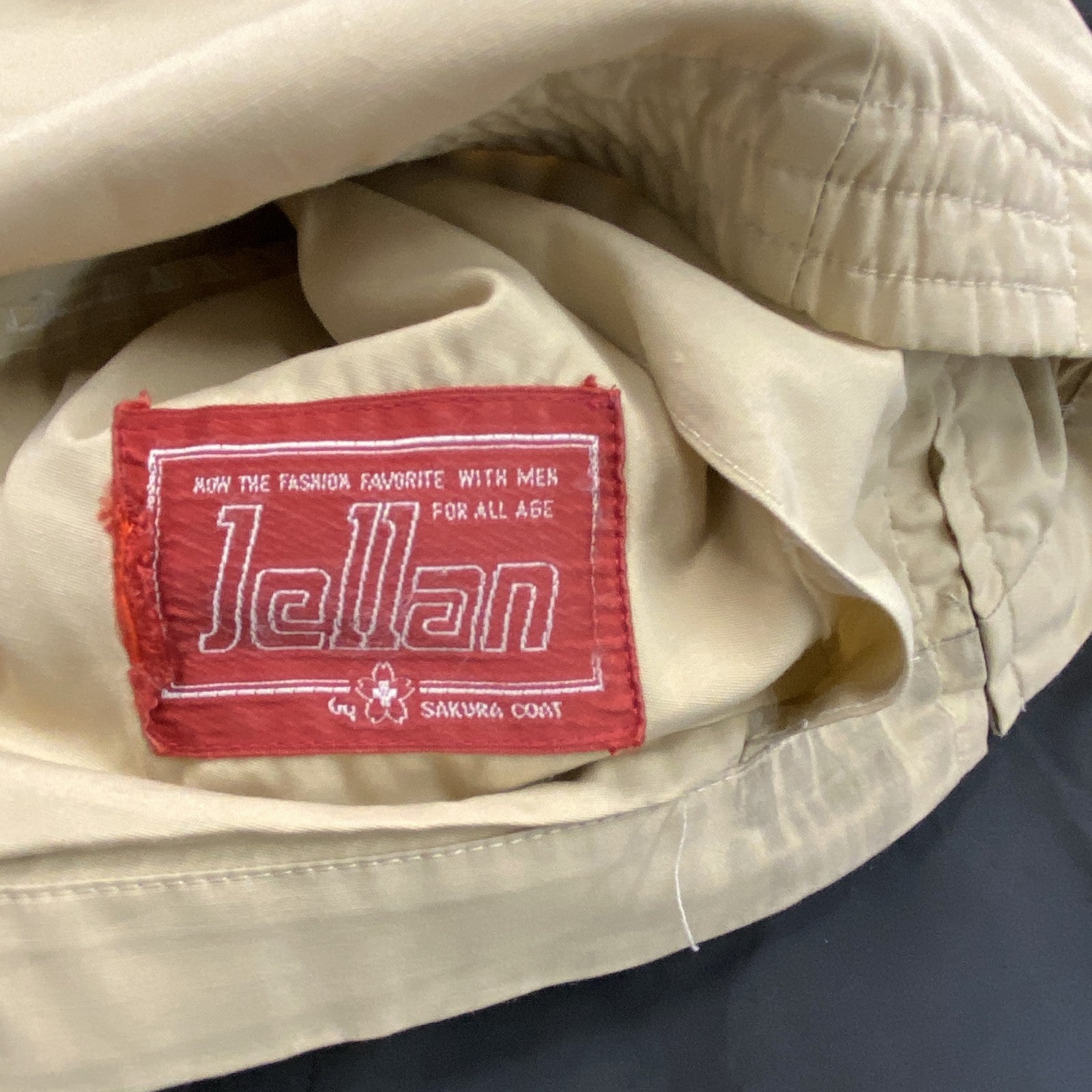 Jellan　サクラコート　ブルゾン/スイングトップ　ラグランスリーブ　ハイネック　無地　ベージュ　Mサイズ　古着