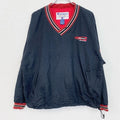 90s　champion　チャンピオン　プルオーバージャケット　ヴィンテージ　黒　ブラック　Lサイズ メンズ ポリエステル コットン 古着
