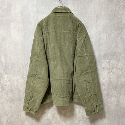 古着 used　IZOD JEANS アイゾッド　長袖コーデュロイジャケット　アウター　カーキ　アースカラー　秋冬服　Lサイズ