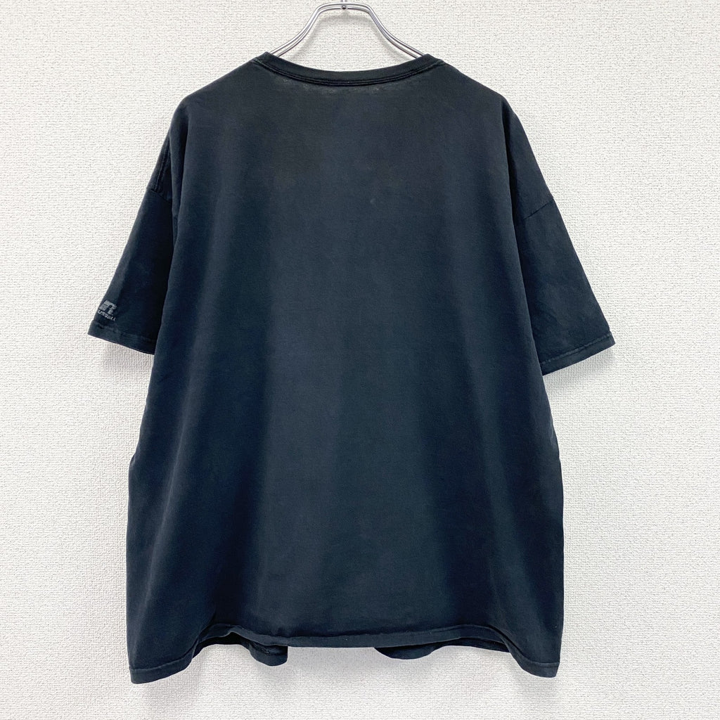 RUSSELL　ラッセル　BYU　ブリガムヤング大学　半袖プリントTシャツ　カレッジロゴ　黒　ブラック　　古着