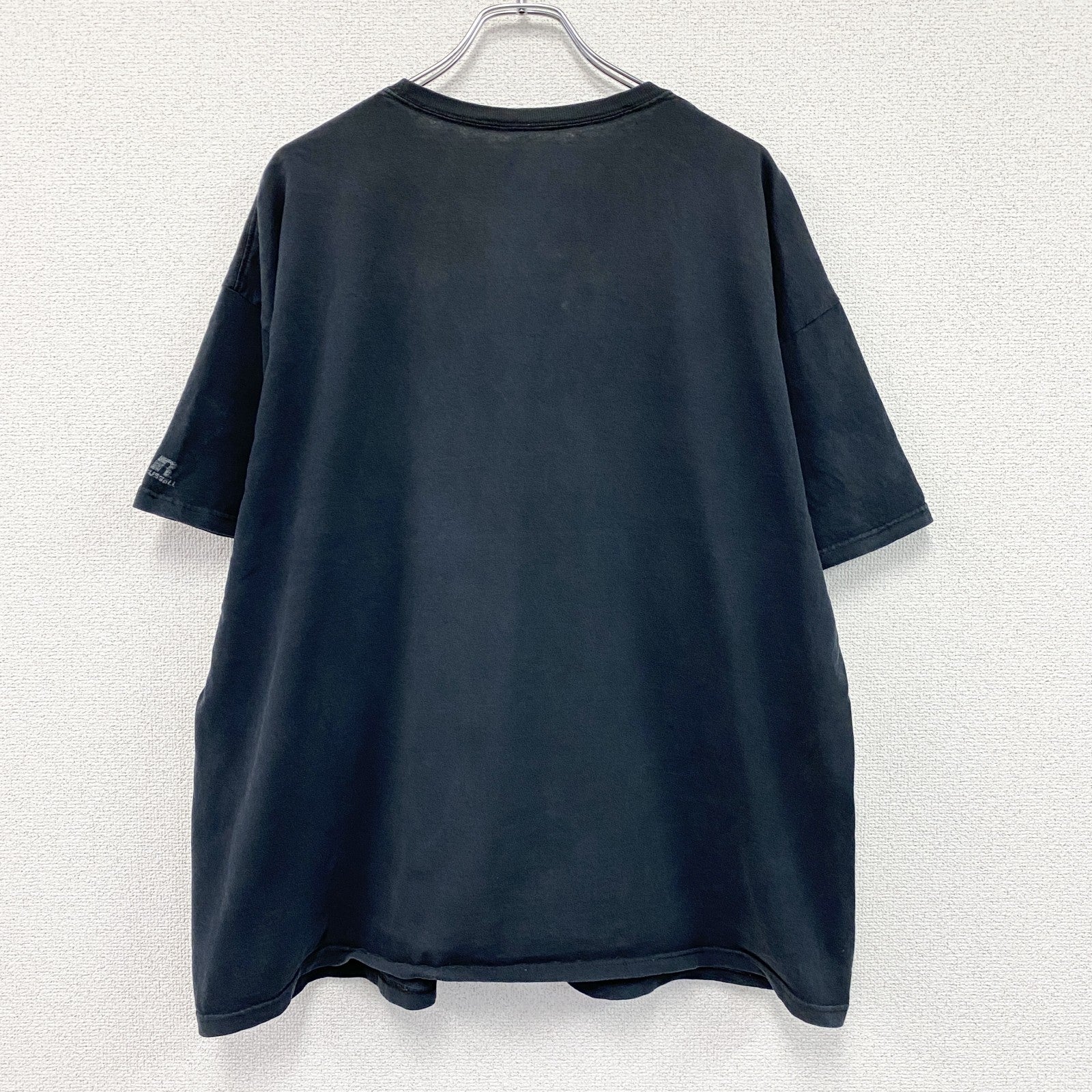 RUSSELL　ラッセル　BYU　ブリガムヤング大学　半袖プリントTシャツ　カレッジロゴ　黒　ブラック　　古着