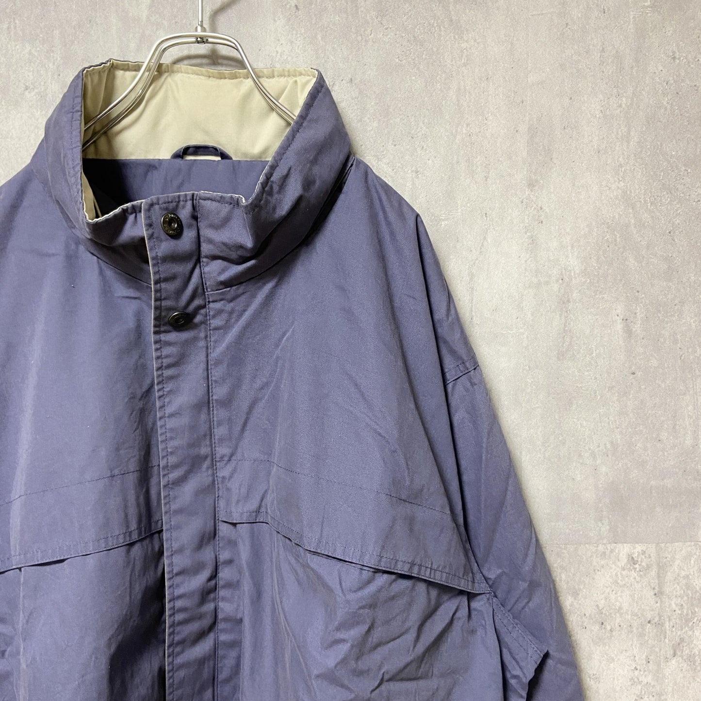 古着 used　ST.JOHN'S BAY セントジョンズベイ　長袖ナイロンジャケット　くすみカラー　青　XXLサイズ