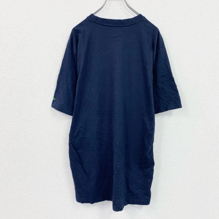 Reebok　リーボック　半袖プリントTシャツ　ネイビー　紺　XLサイズ　古着