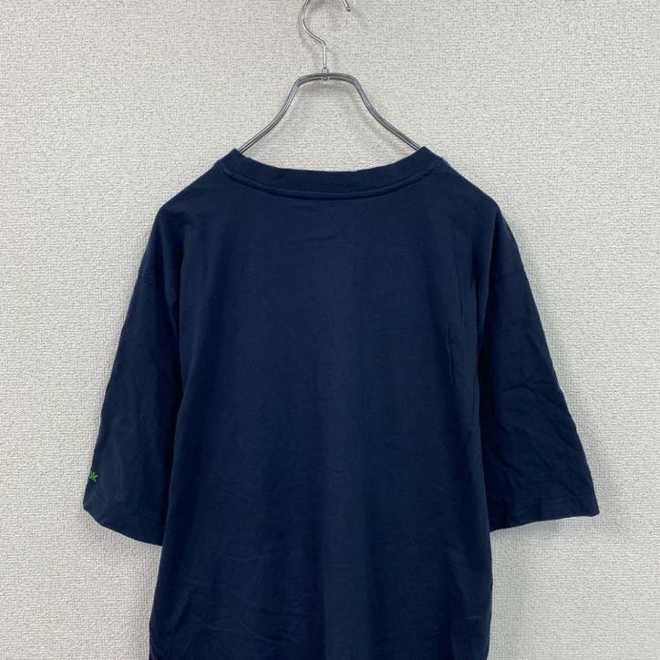 Reebok　リーボック　半袖プリントTシャツ　ネイビー　紺　XLサイズ　古着