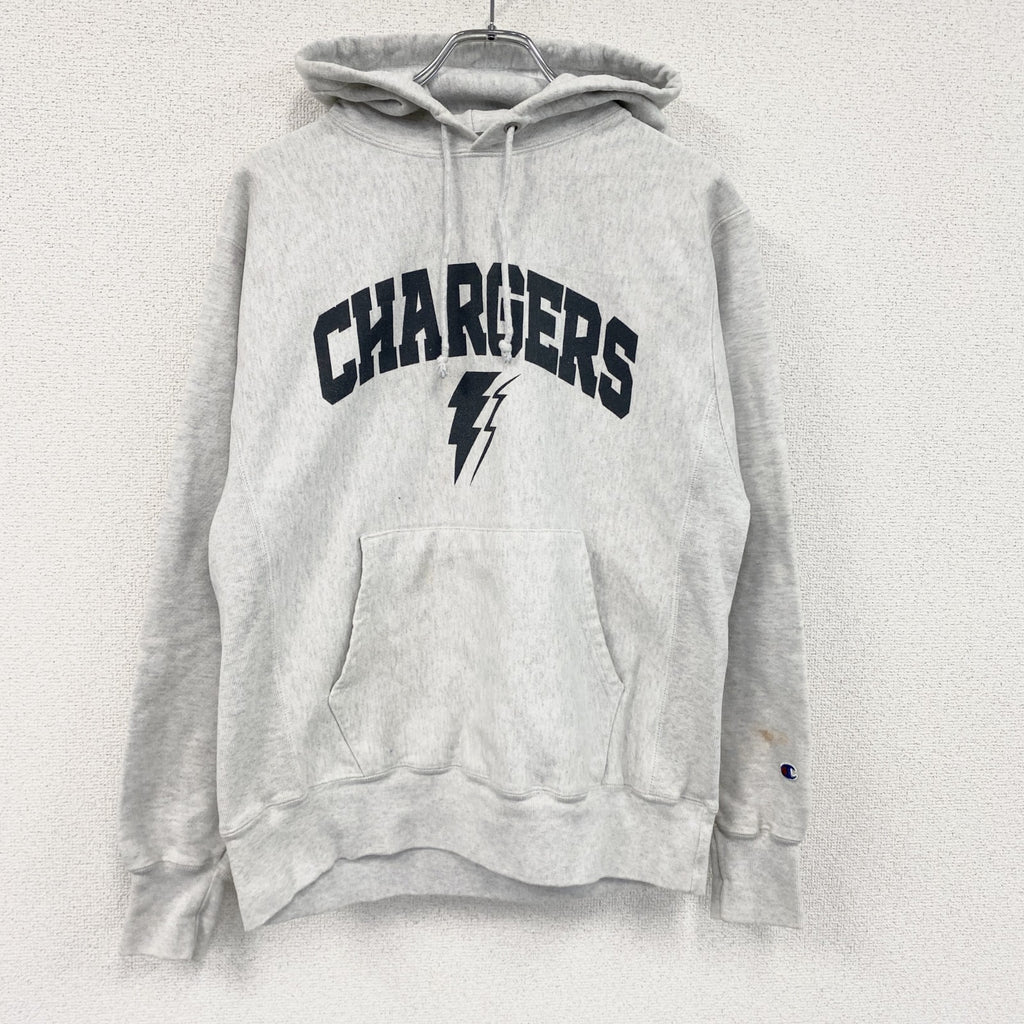 Champion　チャンピオン　リバースウィーブ　スウェットパーカー/フーディー　アーチプリント　現行　霜降りグレー　Mサイズ　古着
