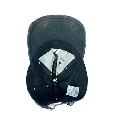 adidas　アディダス　6パネルキャップ　ベースボールキャップ　デカロゴ　黒　ブラック　フリーサイズ