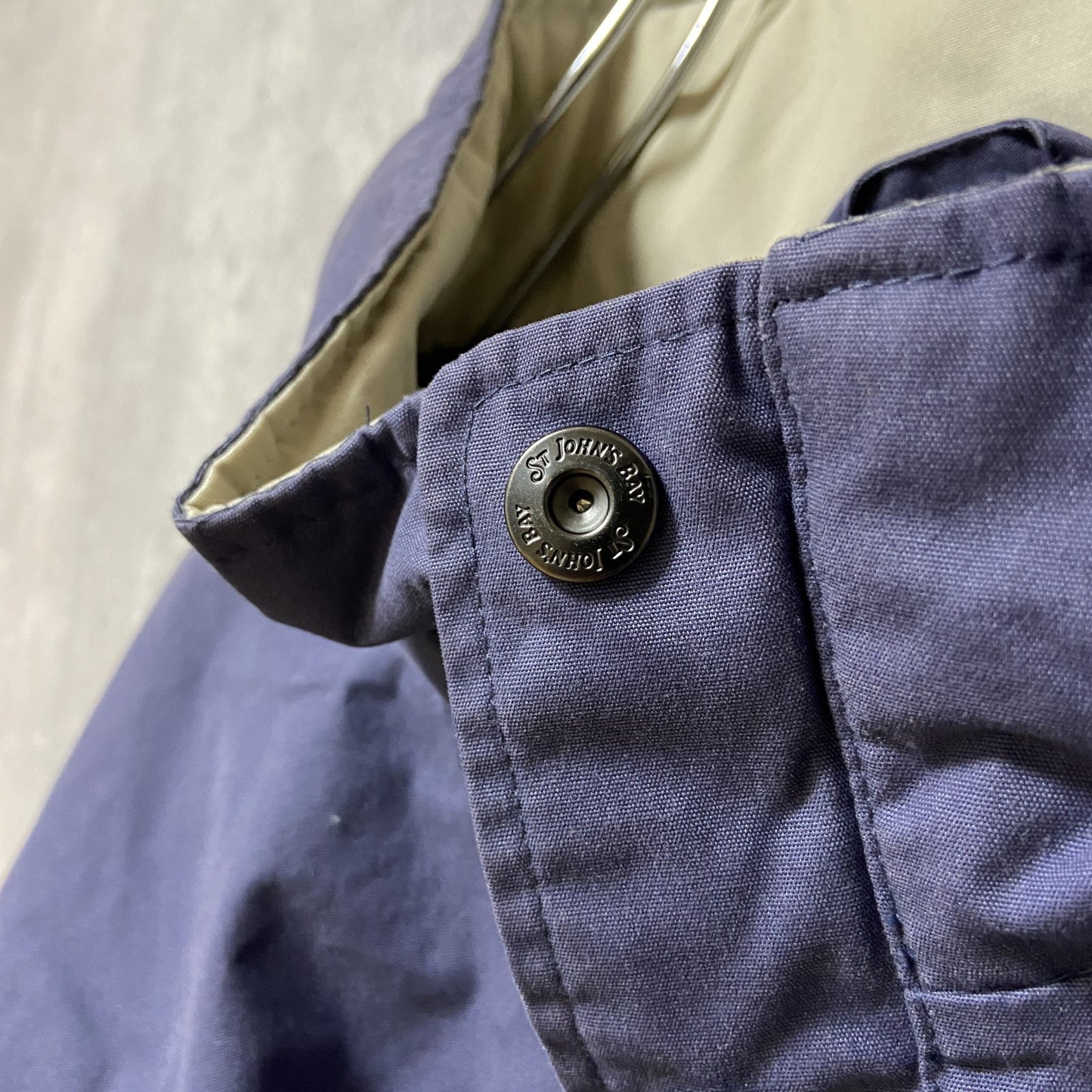 古着 used　ST.JOHN'S BAY セントジョンズベイ　長袖ナイロンジャケット　くすみカラー　青　XXLサイズ