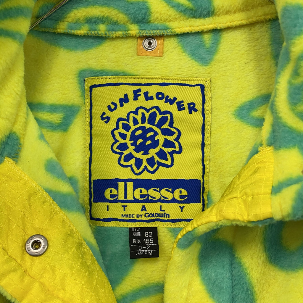 ellesse　エレッセ　フリースジャケット/ボアジャケット　総柄　黄色　イエロー　Mサイズ　古着