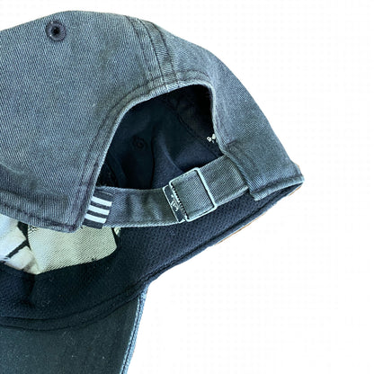 adidas　アディダス　6パネルキャップ　ベースボールキャップ　デカロゴ　黒　ブラック　フリーサイズ