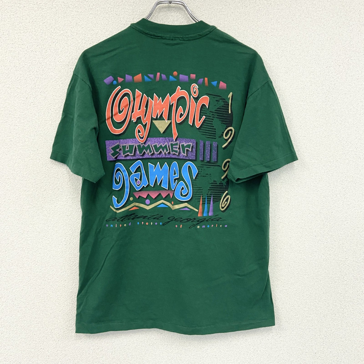 Hanes　ヘインズ　半袖プリントTシャツ　シングルステッチ　緑　グリーン　Lサイズ カットソー メンズ コットン 古着