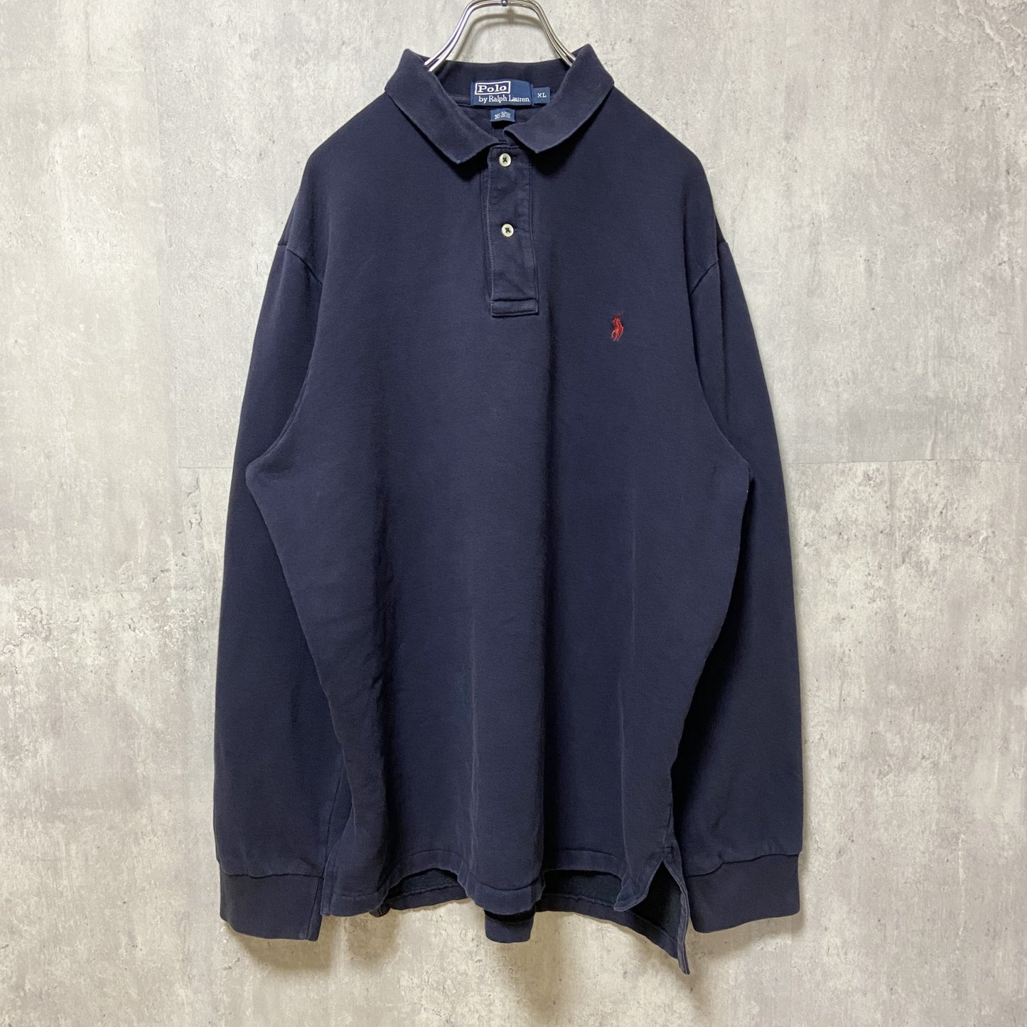 古着 used　Polo by Ralph Lauren　ポロバイラルフローレン　長袖ポロスウェット　ワンポイント刺繍　XLサイズ