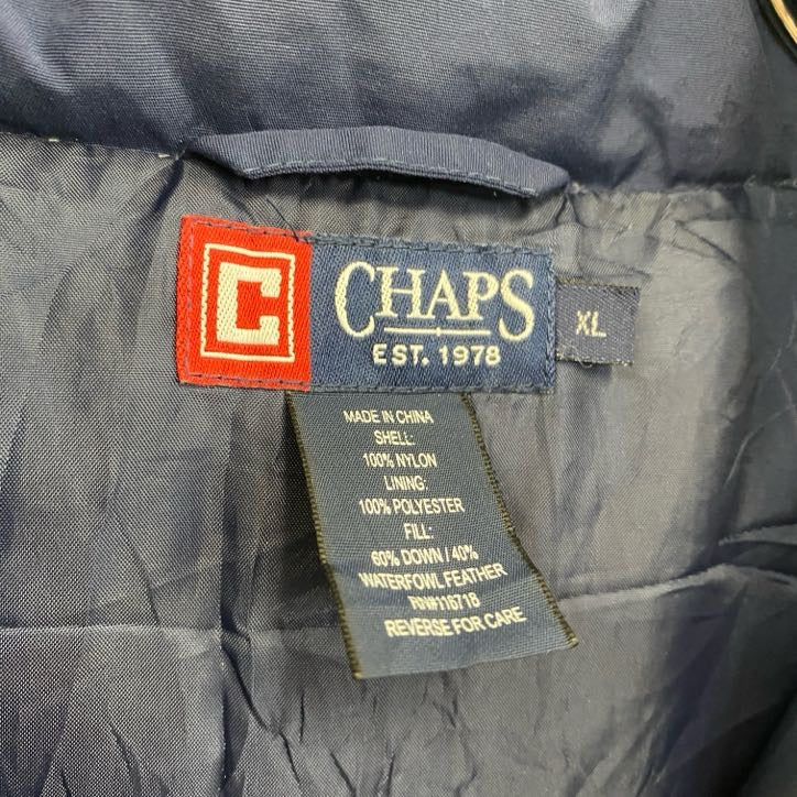 CHAPS　チャップス　ラルフローレン　フルジップダウンベスト　紺　ネイビー　XLサイズ　古着
