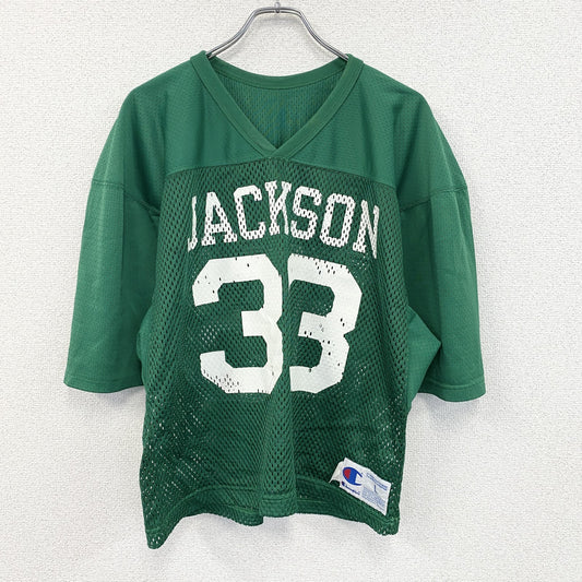 Champion　チャンピオン　半袖プリントTシャツ　ゲームシャツ　緑　グリーン　Lサイズ